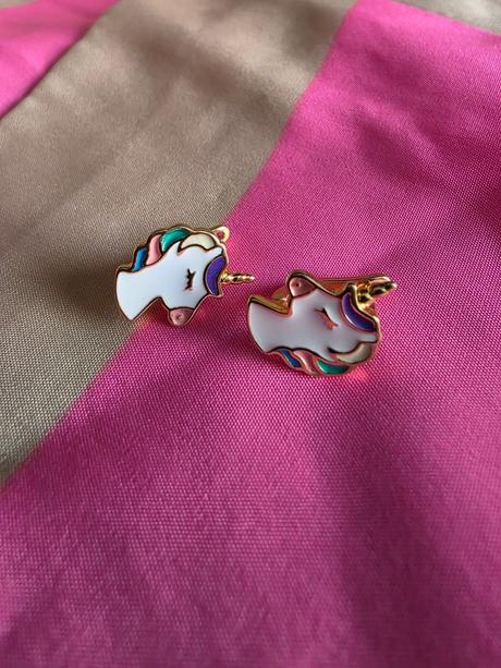 Strieborné náušnice jednorožec, 