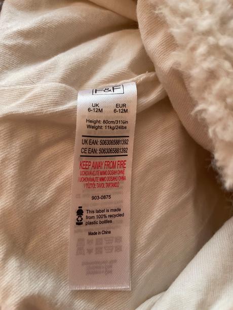 Kremova plysova ciapka s uskami f&f, f&f,80