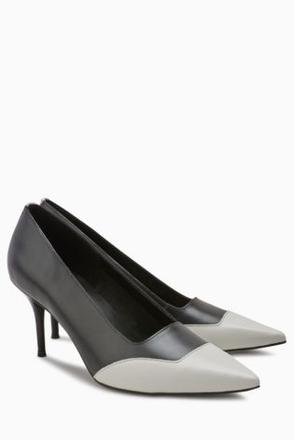 Kožené lodičky s bielou špičkou, next,41