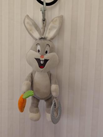 Zajačik bugs bunny hrkálka hryzadlo baby looney tu, 
