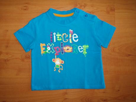 Modré tričko - bio cotton, f&f,74