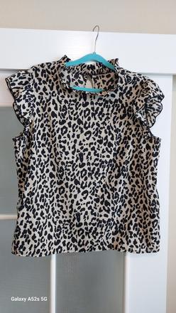 Leopardí top, shein, len opratý, xl