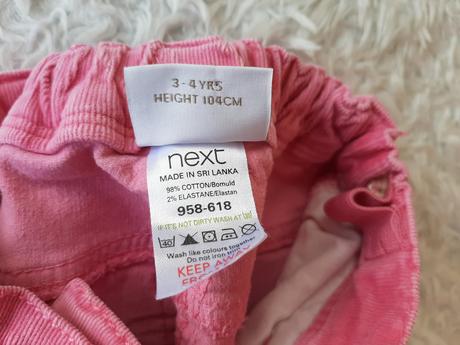 Ružové menčestráky next, bez poškodenia, 104, next,104