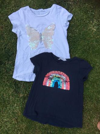 Krasne flitrove tricka, h&m,134