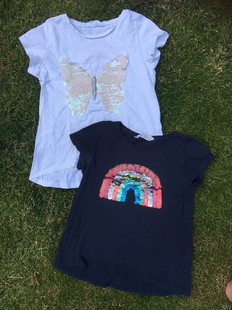 Krasne flitrove tricka, h&m,134