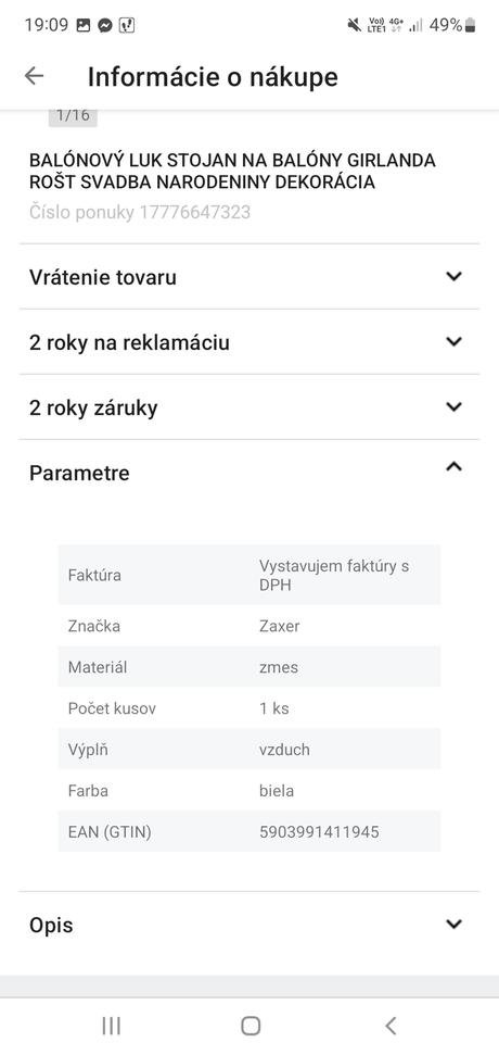 Stojan na balonovu girlandu výzdobu,