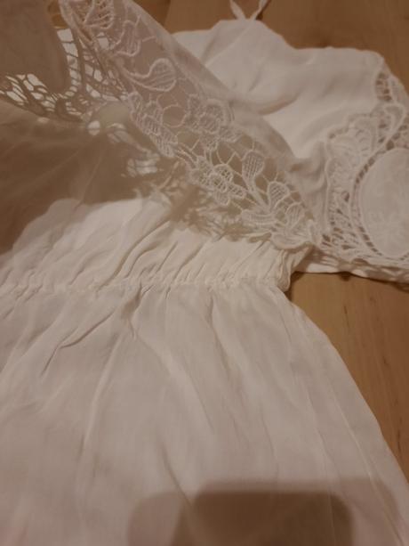 Letny biely overal na ramienka, h&m,36