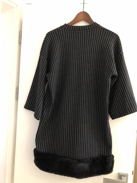 Cierne saty s kozusinkou, zara,s