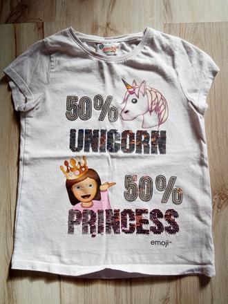 Flitrové tričko jednorožec & princezná, 134