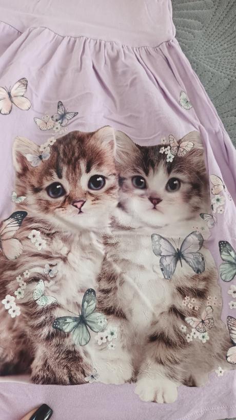 Šaty s mačiatkami, h&m,128