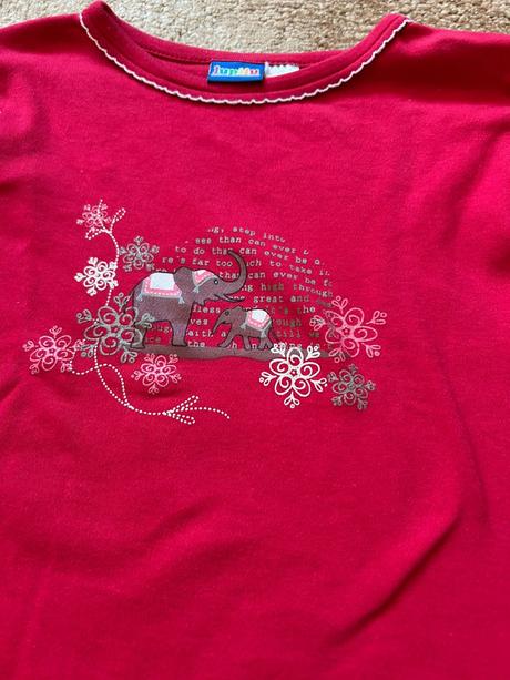 Červené tričko so sloníkmi, lupilu,110
