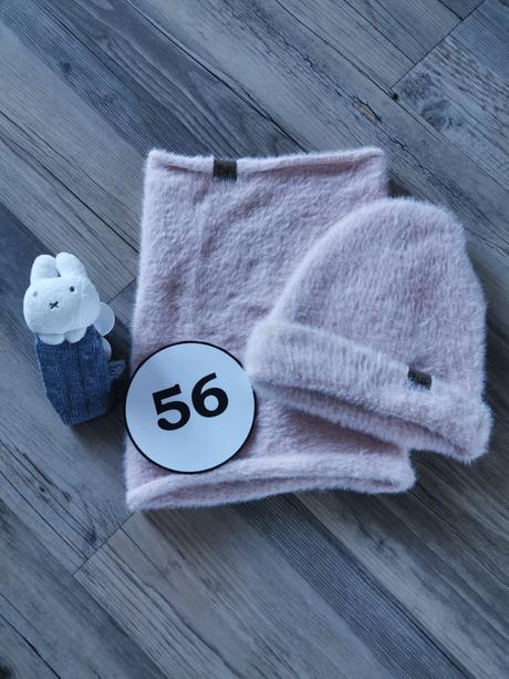 Ružová čiapka s nákrčníkom bubbe, bubbe,56