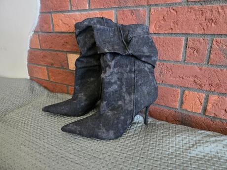 Zara prechodné čižmičky čierny denim, zara,40