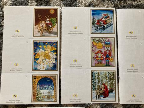 Vianočné kartičky a nálepky,