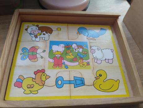 8x drevene puzzle,