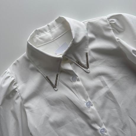 Dievčenská blúzka s ozdobným golierom, 128 / 164