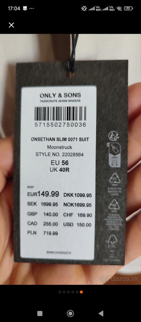 Nový oblek only&sons, 56