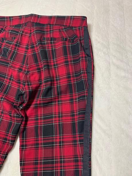 Červené kockované nohavice zn. gaudi jeans orig., gaudi,l / m