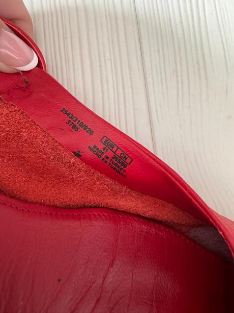 Zara - kožené balerínky v červenom, zara,41