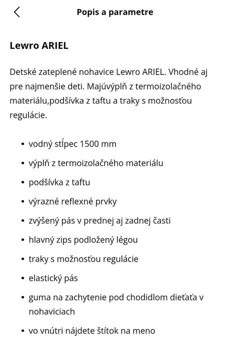 Oteplovačky lewro 104/110, lewro,110