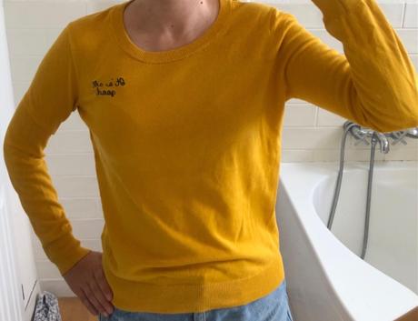 Žltý bavlnený sveter gap, xs/34, xs