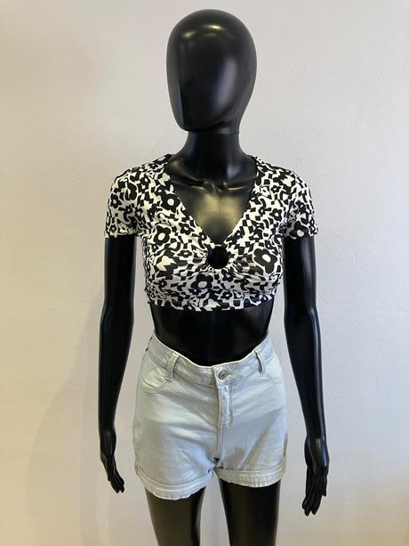 Dámsky kvetovaný crop top terranova (xs), terranova,xs