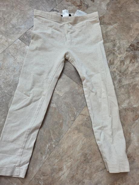 Bežové leginy so striebornou nitkou 104, 104