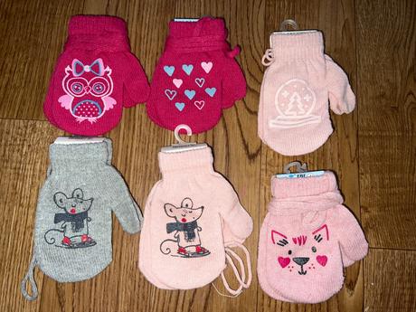 Tenke rukavicky so snurkou proti strateniu, 80 / 86 / 92 / 98