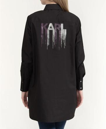 Bavlnená oversize čierna košeľa zn. karl lagerfeld, 