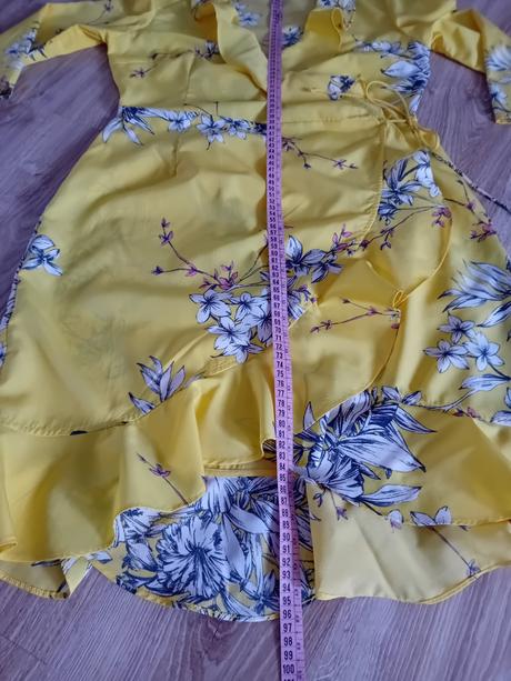Žlté zavinovacie šaty, vero moda,m