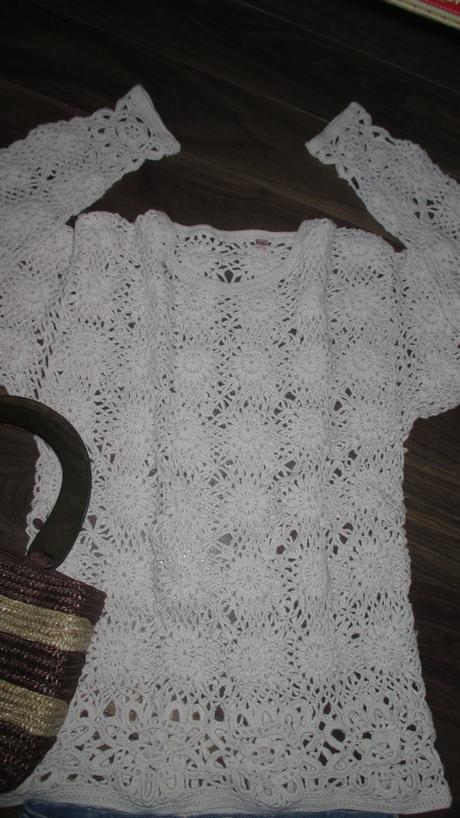 Háčkovaný svetrík, h&m,s