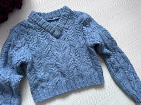 H&m - modrý pulover, h&m,s
