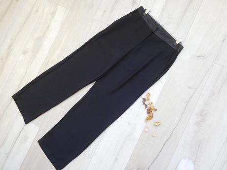 Elegantné nohavice so saténovým pásom, 36v,, 36