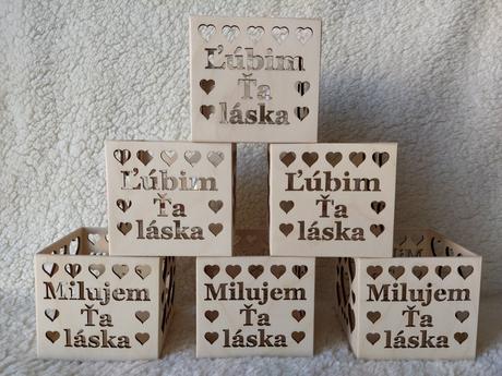 Drevený svietnik ľúbim ťa, 