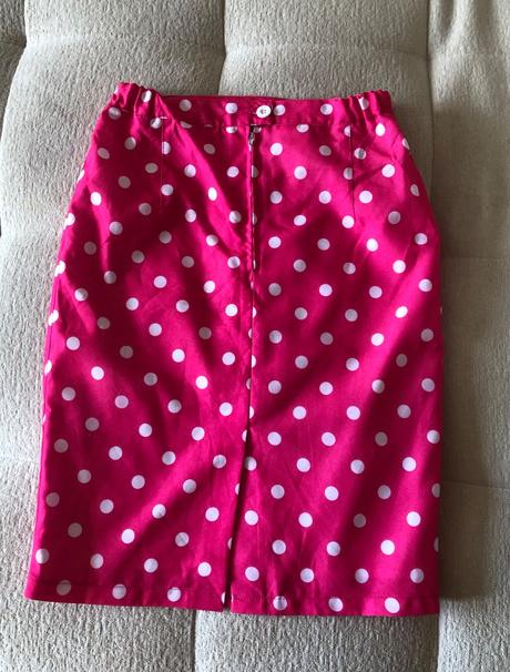 Ružová bodkovaná sukňa, s/m, s