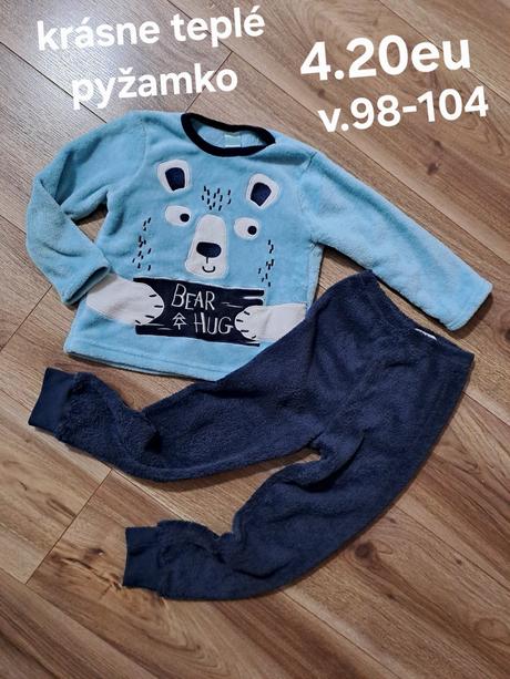 Teplé velúrové  pyžamko, 98