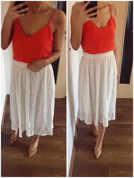 Krasny letny oranzovy top, h&m,s