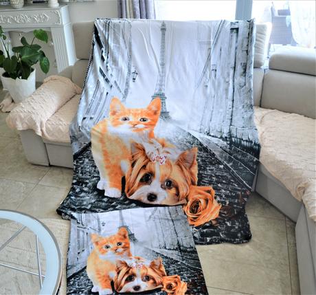 Posteľné obliečky-mačička+psík, 