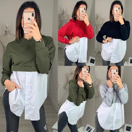 Mikina s bluzkou 2v1, m / s