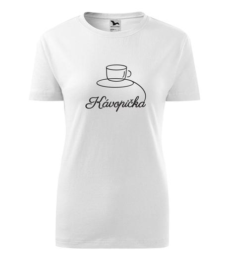 Dámske biele tričko - kávopička, l / m / s / xl / xxl