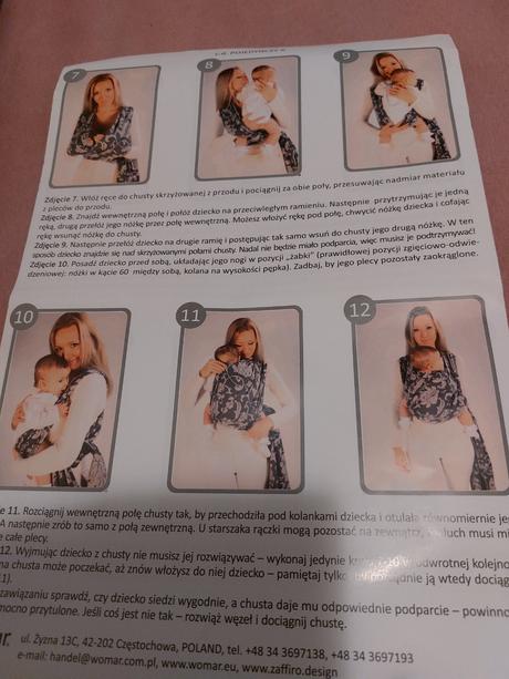 Šatka na nosenie zaffiro, womar zaffiro