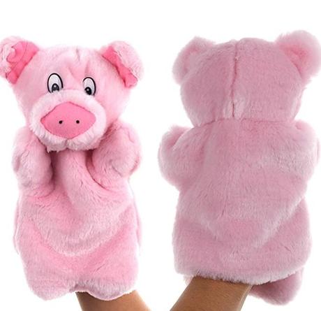 Plush pig hand puppets (prasiatko), 
