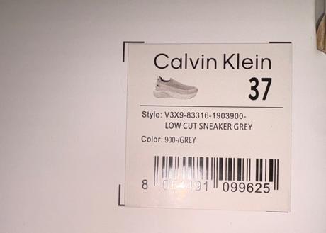 Tenisky nazúvacie calvin klein sivé s visačkou, 37