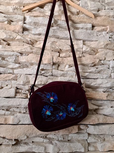 Semišová bordová kabelka reserved, reserved