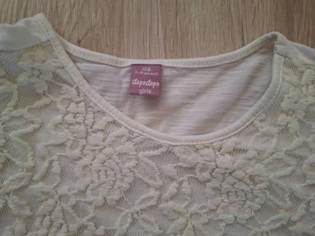 Biele čipkované tričko, dopodopo,128