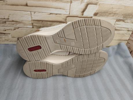 Rieker 40 - dámske kožené bielo hnedé topánky, rieker,40