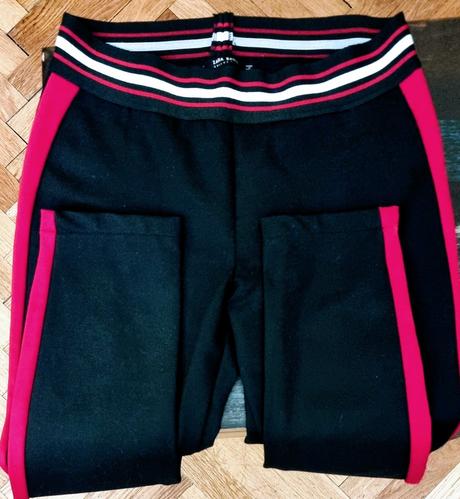 Zara zimné"legíny"s červeným pásom po bokoch, zara,l