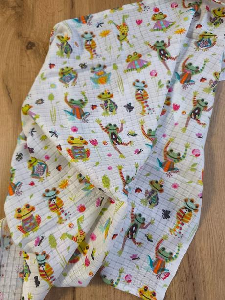 Bavlnená plienka veselé zabky, 