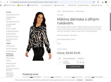 Hrejivá mikina dámska s dlhým rukávom litex vel. l, litex,l / xl