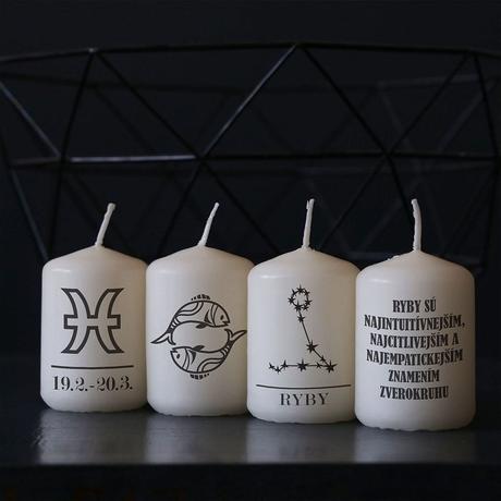 Horoskop sviečky, znamenia zverokruhu 6x4 cm, 